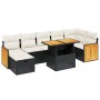 Set Divani da Giardino con Cuscini 8 pz Nero in Polyrattan