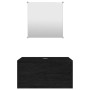 Set Mobili da Bagno 2 pz Nero in Legno Multistrato