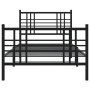 Giroletto con Testiera e Pediera Metallo Nero 100x190 cm