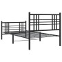 Giroletto con Testiera e Pediera Metallo Nero 100x190 cm