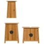 Set Mobili da Bagno 3 pz in Legno Massello di Pino