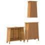 Set Mobili da Bagno 3 pz in Legno Massello di Pino