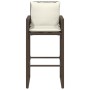Sgabelli da Bar con Cuscini 2 pz Marroni in Polyrattan
