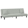 Set di Divani 2 pz con Cuscini Grigio Chiaro in Velluto