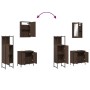 Set Mobili da Bagno 3 pz Rovere Marrone in Legno Multistrato