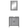 Set Mobili da Bagno 2 pz Grigio Sonoma in Legno Multistrato