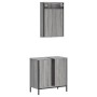 Set Mobili da Bagno 2 pz Grigio Sonoma in Legno Multistrato