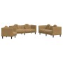 Set di Divani 3 pz con Cuscini Marrone in Velluto