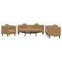 Set di Divani 3 pz con Cuscini Marrone in Velluto