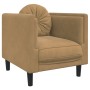 Set di Divani 3 pz con Cuscini Marrone in Velluto