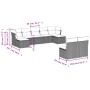 Set Divani da Giardino 9pz con Cuscini Marrone in Polyrattan