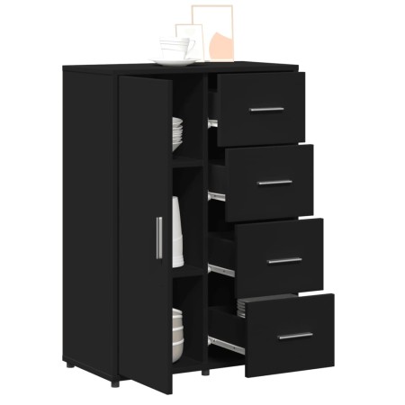 Credenza Nero 60x31x84 cm in Legno Multistrato