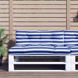 Cuscino per Pallet Strisce Bianche e Blu 120x40x12cm Tessuto