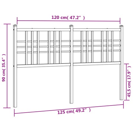 Testiera in Metallo Nero 120 cm