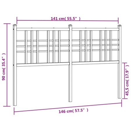 Testiera in Metallo Nero 140 cm