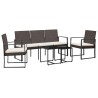 Set da Pranzo da Giardino 5 pz con Cuscini in PP Rattan Marrone