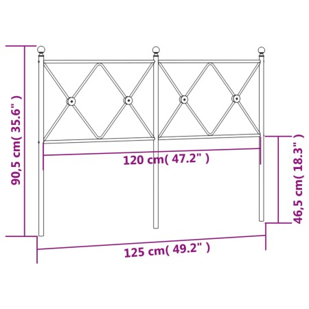 Testiera in Metallo Bianco 120 cm