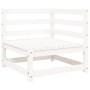Set Divani da Giardino 6 pz Bianco in Legno Massello di Pino