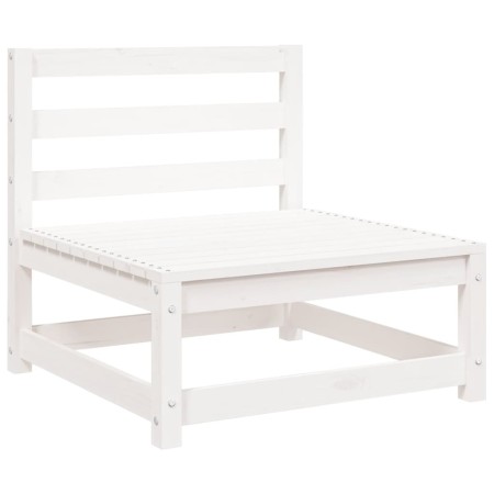 Set Divani da Giardino 6 pz Bianco in Legno Massello di Pino