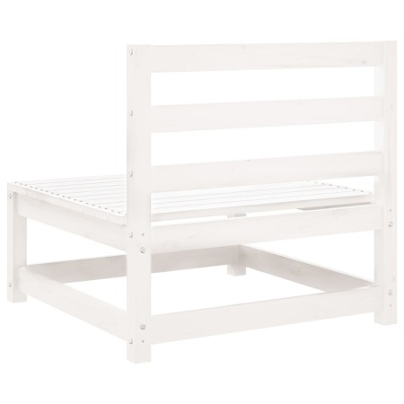 Set Divani da Giardino 6 pz Bianco in Legno Massello di Pino