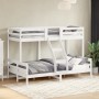 Letto a Castello 80x200/120x200cm Bianco Legno Massello di Pino