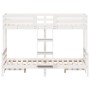 Letto a Castello 80x200/120x200cm Bianco Legno Massello di Pino