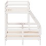 Letto a Castello 80x200/120x200cm Bianco Legno Massello di Pino
