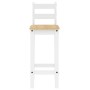 Set da Bar 3 pz Bianco in Legno Massello di Pino