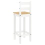 Set da Bar 3 pz Bianco in Legno Massello di Pino