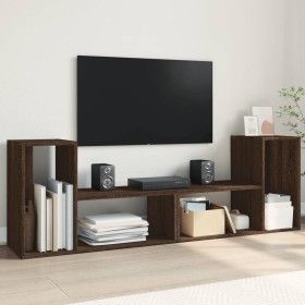 Mobili TV 2 pz Rovere Marrone 75x30x50 cm in Legno Multistrato