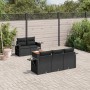 Set Divano da Giardino 6 pz con Cuscini Nero in Polyrattan