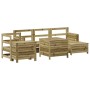 Set Divani da Giardino 7 pz in Legno Impregnato di Pino