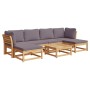 Set Salotto da Giardino 7 pz con Cuscini Legno Massello Acacia