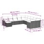 Set Divano da Giardino 11 pz con Cuscini Beige Misto Polyrattan