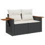 Set Divani da Giardino 5 pz con Cuscini in Polyrattan Nero