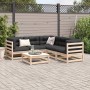 Set Divani Giardino 6 pz con Cuscini in Legno Massello di Pino