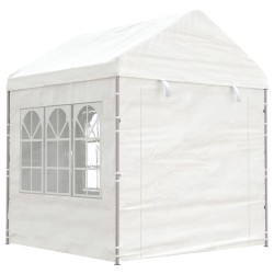 Gazebo con Tetto Bianco 2,28x2,23x2,69 m in Polietilene