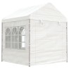 Gazebo con Tetto Bianco 2,28x2,23x2,69 m in Polietilene