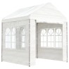 Gazebo con Tetto Bianco 2,28x2,23x2,69 m in Polietilene