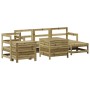 Set Divani da Giardino 7 pz in Legno Impregnato di Pino