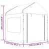 Gazebo con Tetto Bianco 2,28x2,23x2,69 m in Polietilene