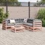 Set Divani Giardino 6 pz Cuscini Legno Massello Abete Douglas