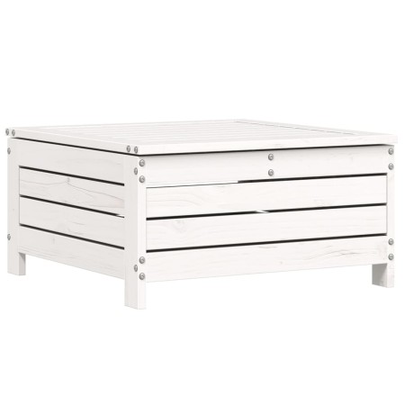 Set Divani da Giardino 6 pz Bianco in Legno Massello di Pino