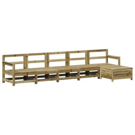 Set Divani da Giardino 6 pz in Legno Impregnato di Pino