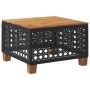 Tavolo da Giardino Nero 55x55x36cm in Polyrattan e Legno Acacia