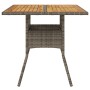 Tavolo Giardino Piano Legno Acacia Grigio 80x80x75cm Polyrattan