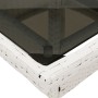 Tavolo Giardino con Piano Vetro Bianco 80x80x75 cm Polyrattan