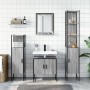 Set Mobili da Bagno 4 pz Grigio Sonoma in Legno Multistrato