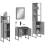 Set Mobili da Bagno 4 pz Grigio Sonoma in Legno Multistrato