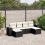 Set Divano da Giardino 6 pz con Cuscini Nero in Polyrattan